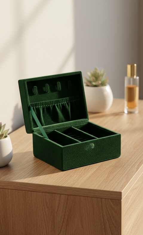 Small Velour Smykkeskrin - Tilbehør - Helt Dilla AS