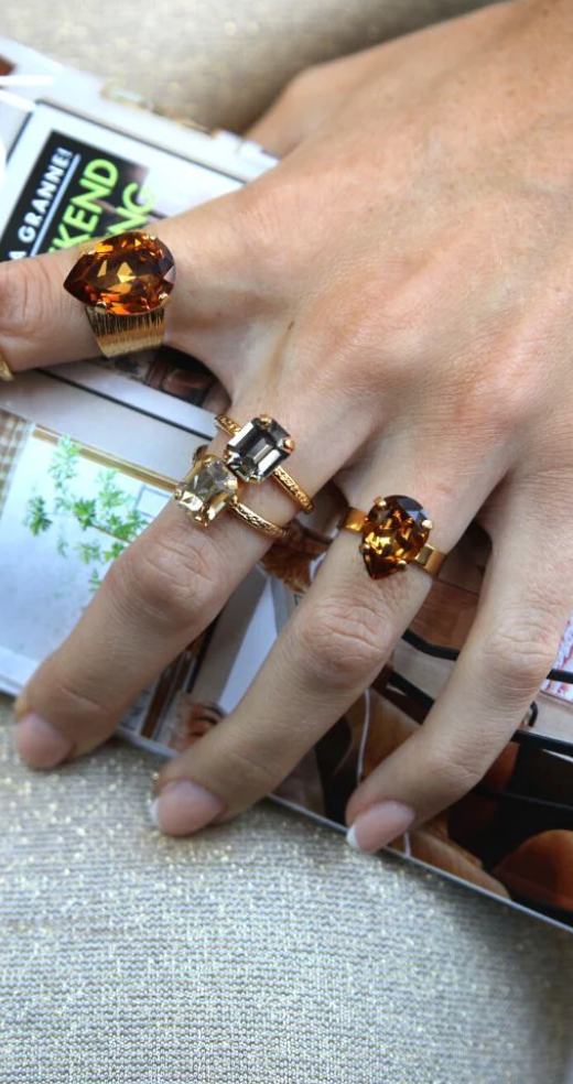 mini lydia ring - black diamonds - Tilbehør - Helt Dilla AS