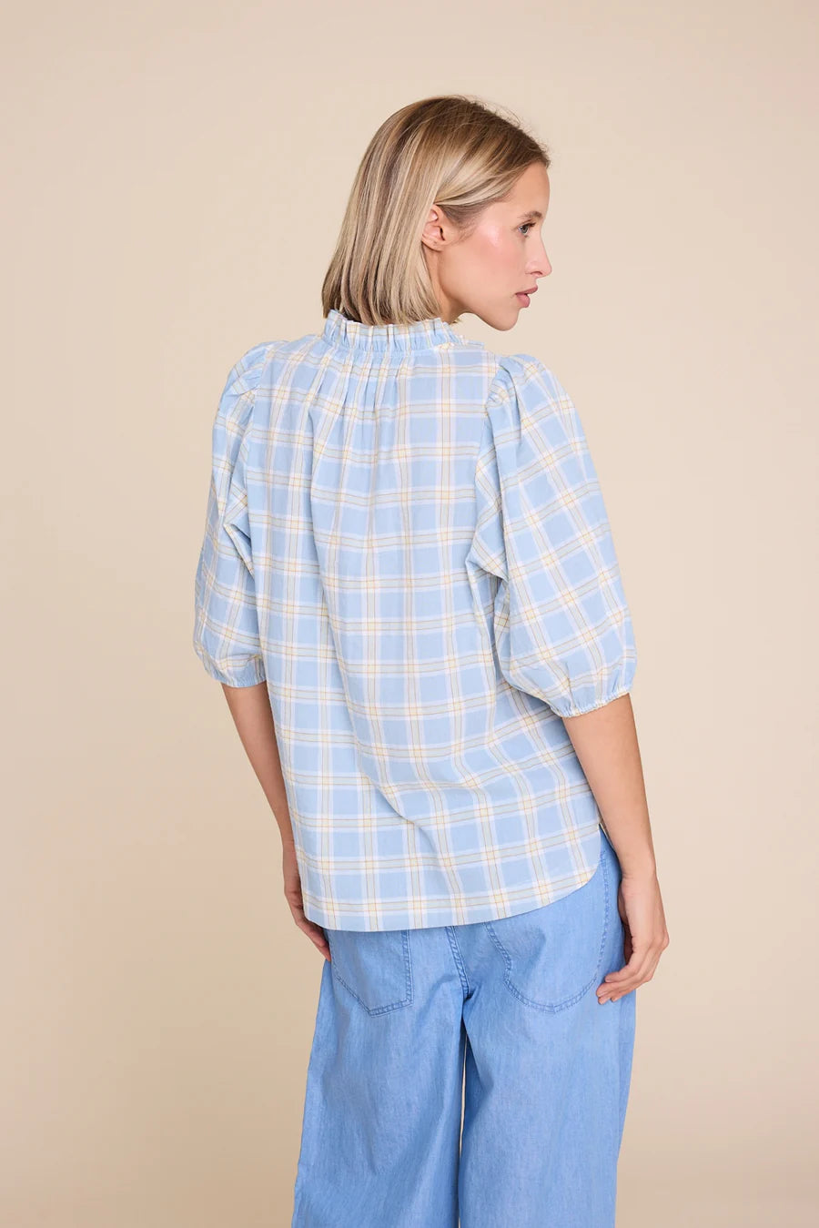 Tutti Check Blouse - Light Blue - Bluser - Helt Dilla AS