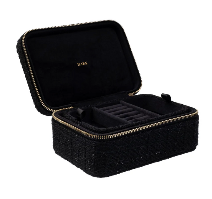 Tweed Jewellery Box - black