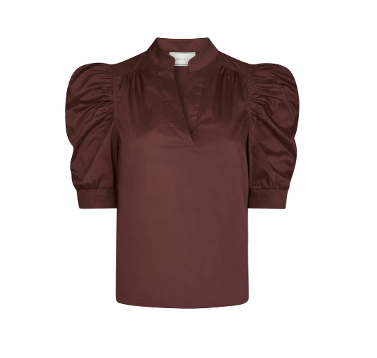 Roella Poplin Blouse - Burgundy