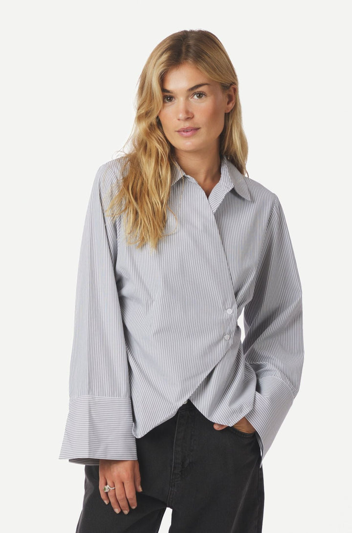 Fenli Striped Shirt - Grey - Bluser - Helt Dilla AS