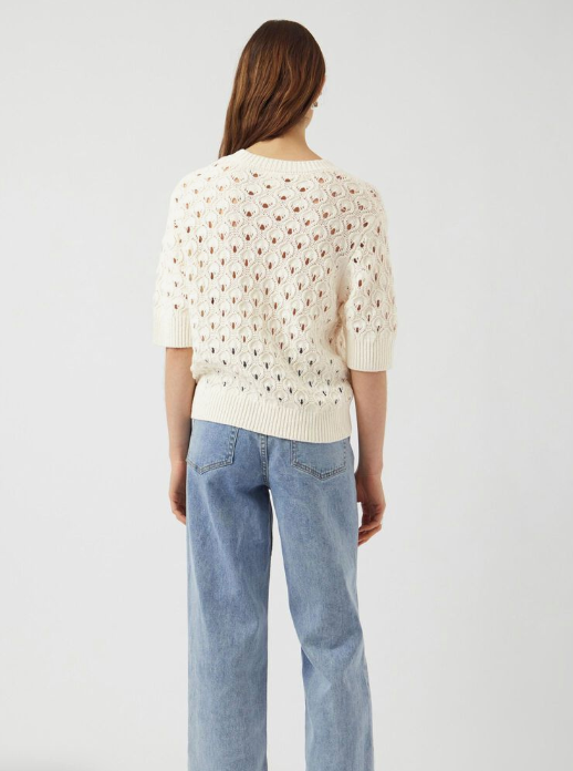 Mansa 2/4 knit Pullover - Star White - Singlet, Topper & T-skjorter - Helt Dilla AS