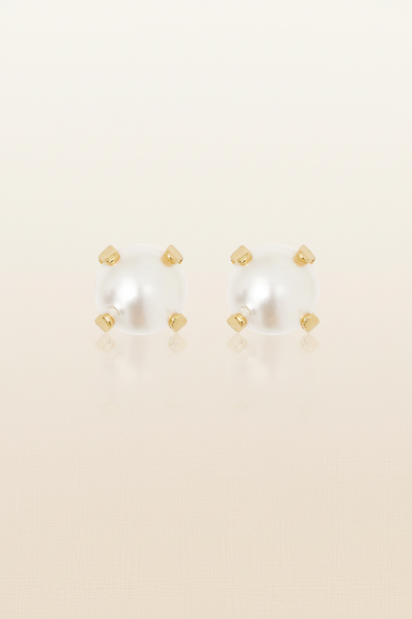 Mini stud earrings - Pearl - Tilbehør - Helt Dilla AS