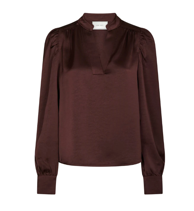 Rosslyn Heavy Sateen Blouse - Burgundy - Bluser - Helt Dilla AS