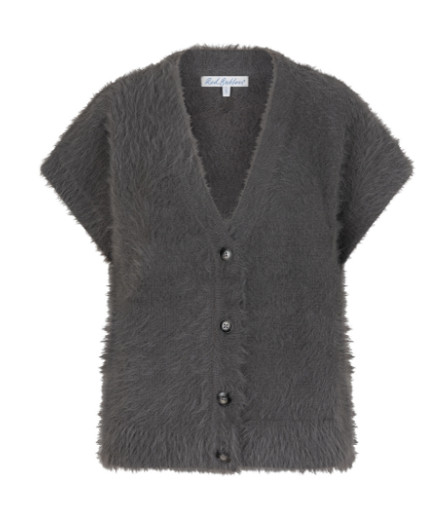 Sleeveless Fuzzy Vest - Lava