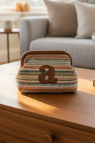 Raffia Clutch Stripe - Coral Combo - Tilbehør - Helt Dilla AS