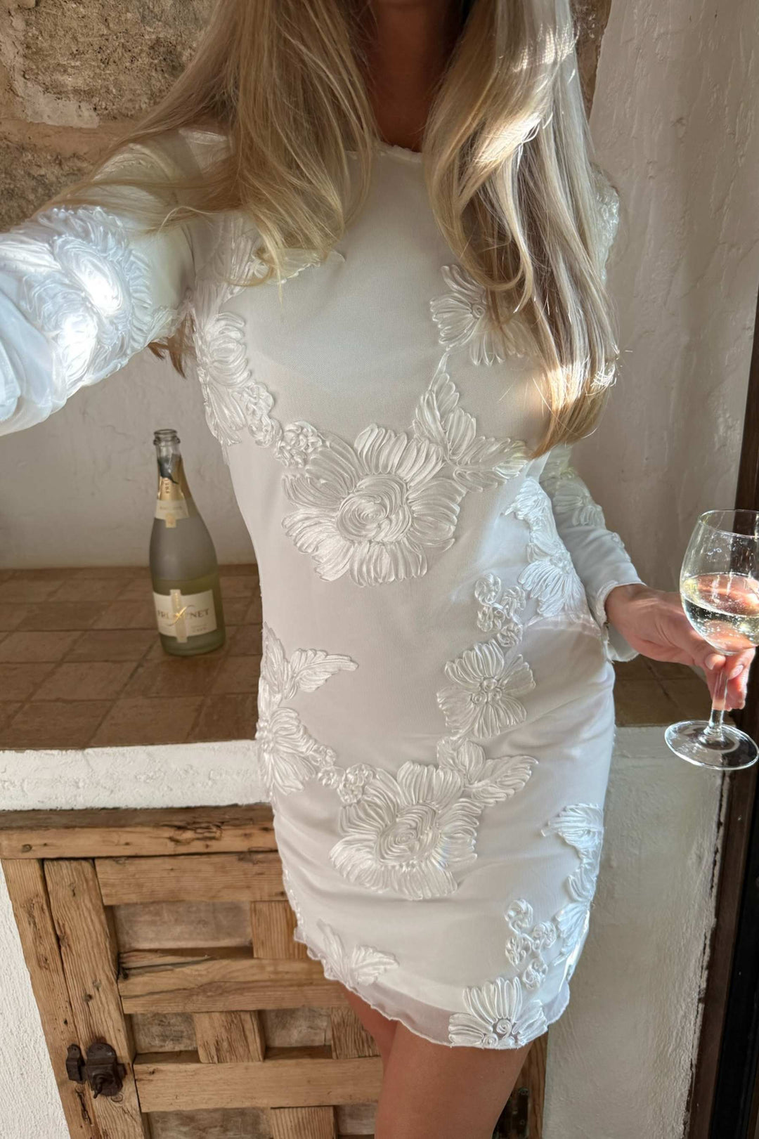 MalouIC Mesh Dress - White Flower - Kjoler - Helt Dilla AS