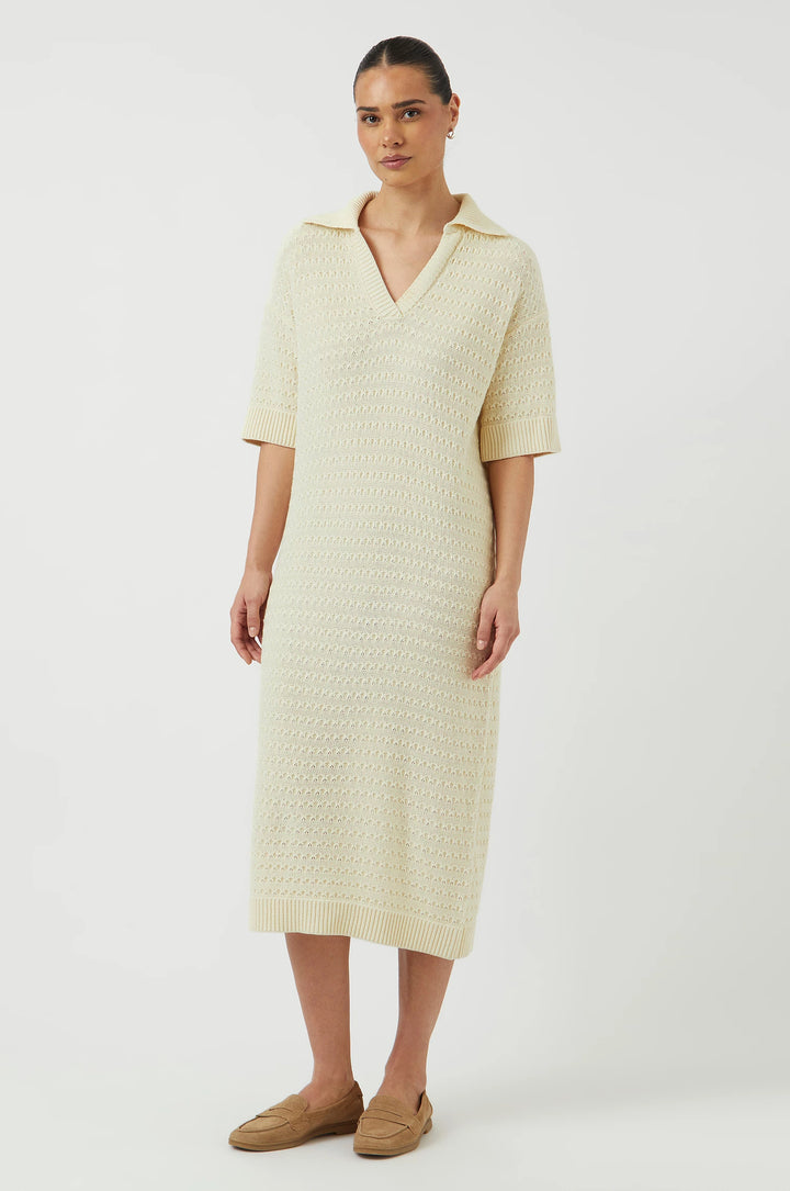 Yas Cibyl 2/4 Long Knit Dress - Birch - Kjoler - Helt Dilla AS