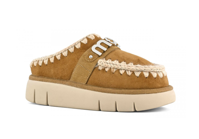 Bounce Clog Metal Logo - Cognac Suede