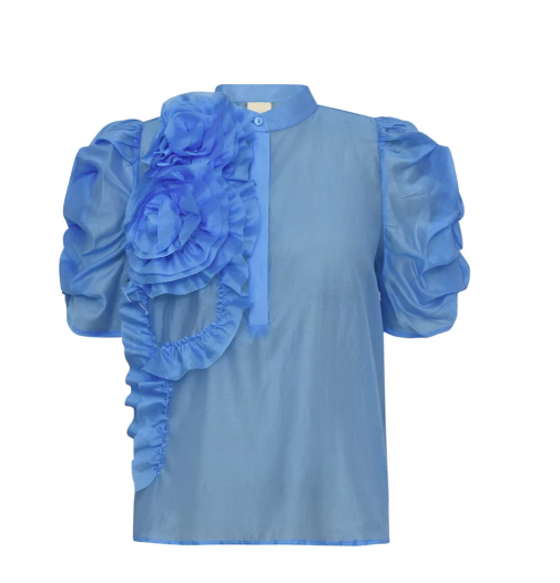 Annsofi Blouse - Blue sea - Bluser - Helt Dilla AS