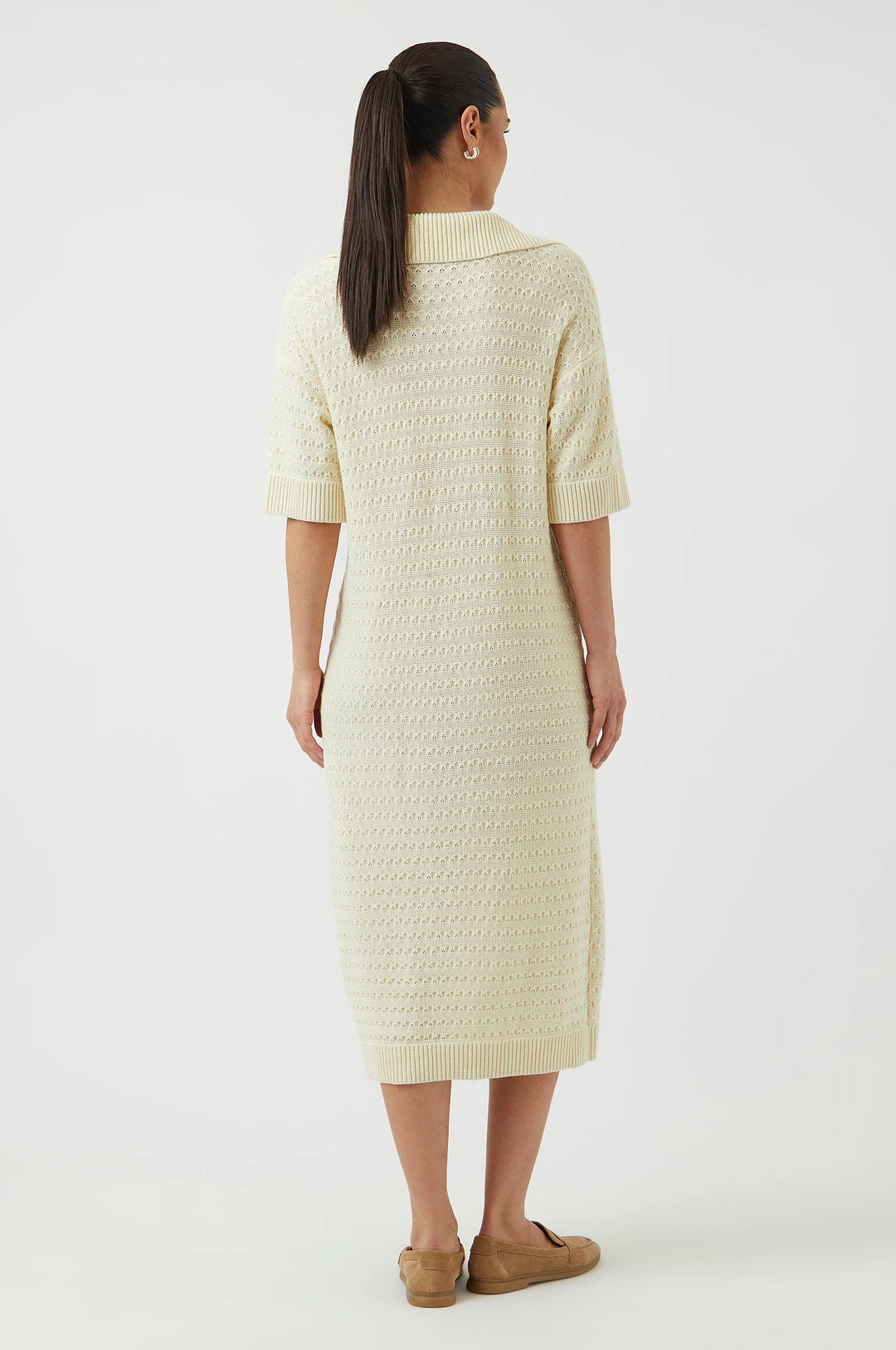 Yas Cibyl 2/4 Long Knit Dress - Birch - Kjoler - Helt Dilla AS