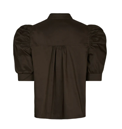 Roella Poplin Blouse - Chocolate Brown - Bluser - Helt Dilla AS