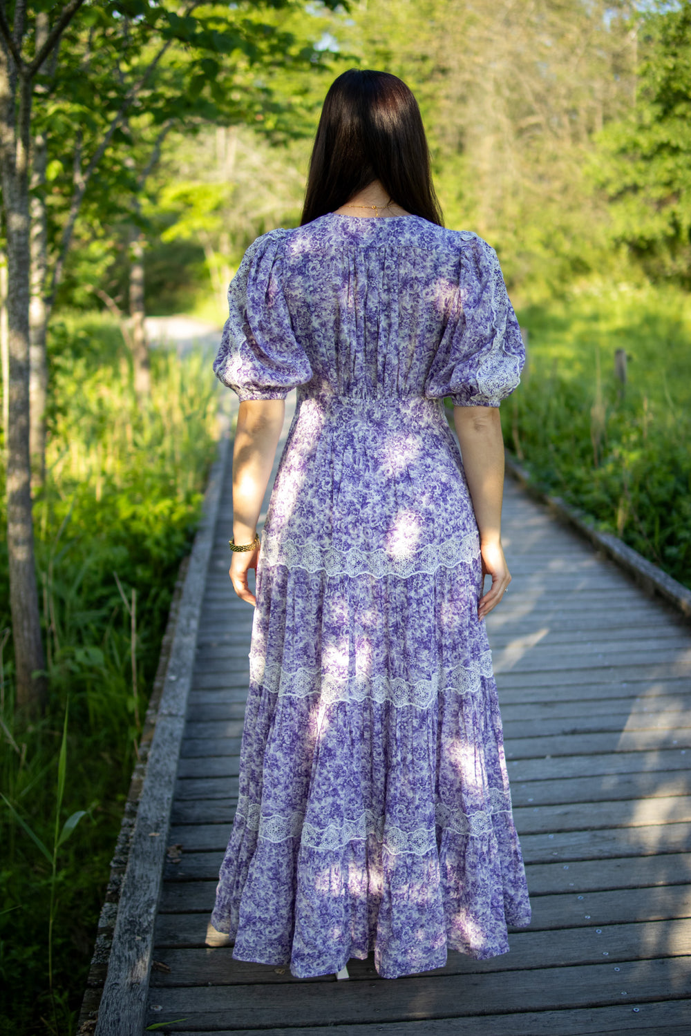 Cotton Slub Tiered Dress - Purple Dream - Kjoler - Helt Dilla AS