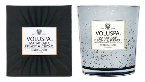 boxed candle Makassar ebony & peach glass 60 timer - Tilbehør - Helt Dilla AS