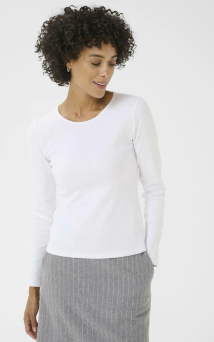 Sassia langermet t-shirt - Bright White - Singlet, Topper & T-skjorter - Helt Dilla AS