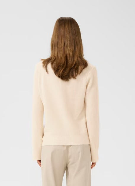 Guni V-neck - Whisper White Melange
