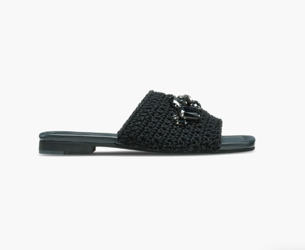 Woven strap stones - black