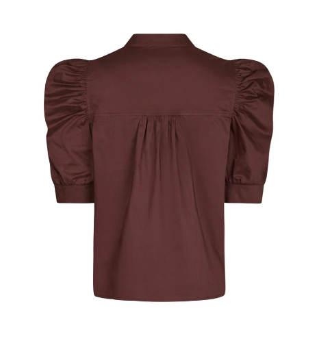 Roella Poplin Blouse - Burgundy