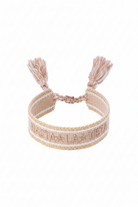 Woven Friendship Bracelet - "Hasta La Vista" Sand W/Gold - Tilbehør - Helt Dilla AS