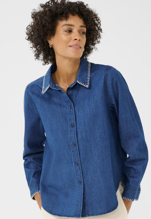 Sarafia Skjorte - Medium Blue Stich - Skjorter - Helt Dilla AS