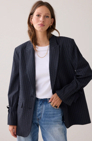 Tapered pinstripe Boyfriend Blazer