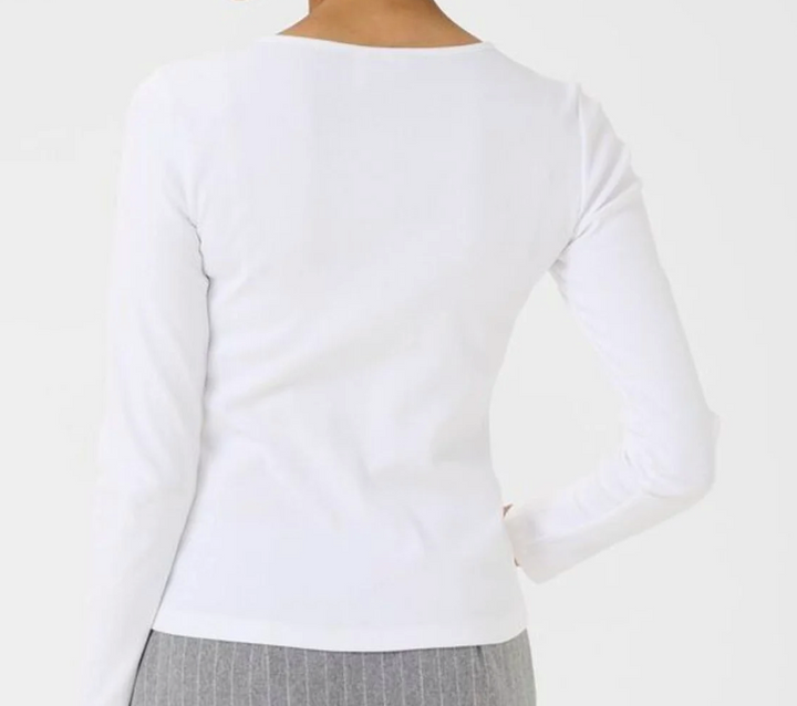 Sassia langermet t-shirt - Bright White - Singlet, Topper & T-skjorter - Helt Dilla AS