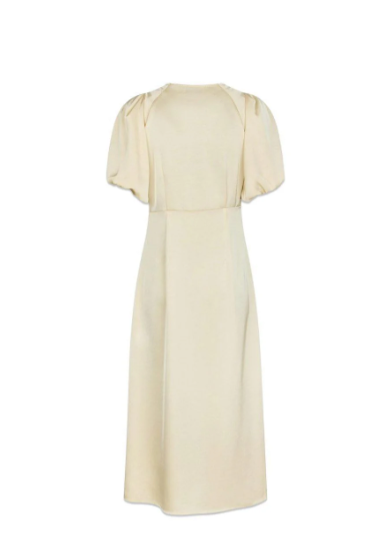 illana Heavy sateen dress - Light Yellow - Kjoler - Helt Dilla AS