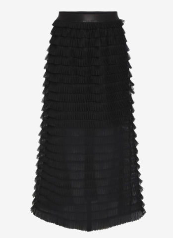 Kira HW tulle long skirt - svart