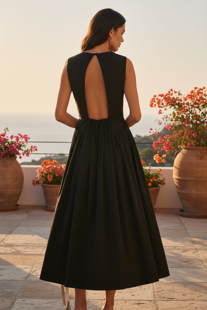 CM Poppi Open-Back Dress - Black - Kjoler - Helt Dilla AS