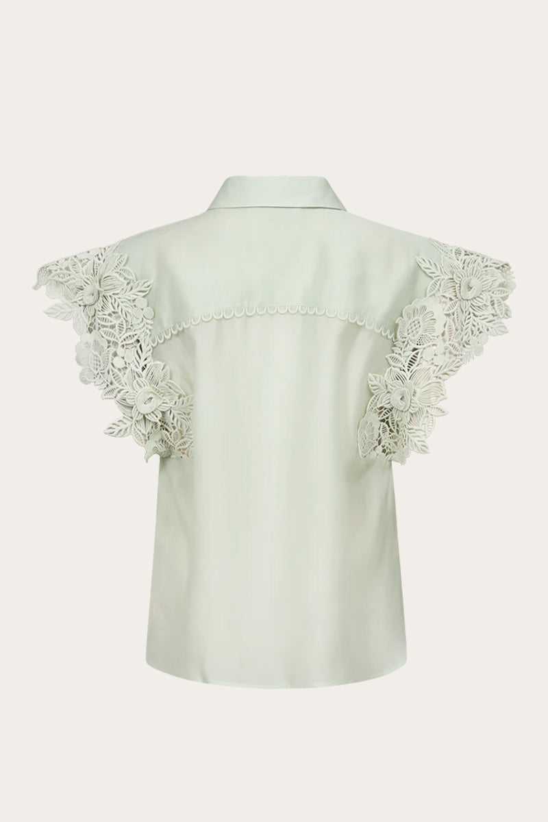 CM Molly Embroidered Shirt - Green Tint - Skjorter - Helt Dilla AS