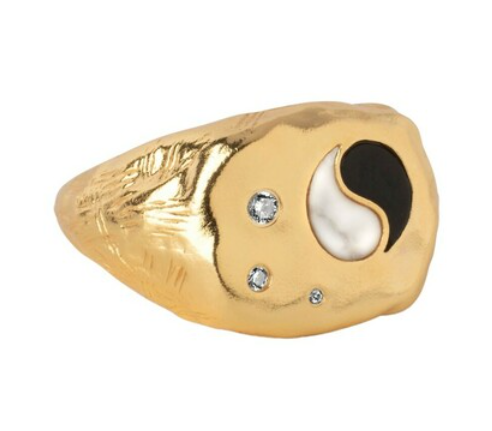 Chunky Yin yang ring - gull - Tilbehør - Helt Dilla AS