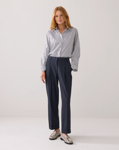 Tapered pinstripe trousers