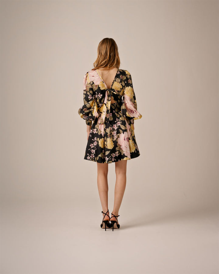 Viscose Tieband Dress - Evening Bouquet