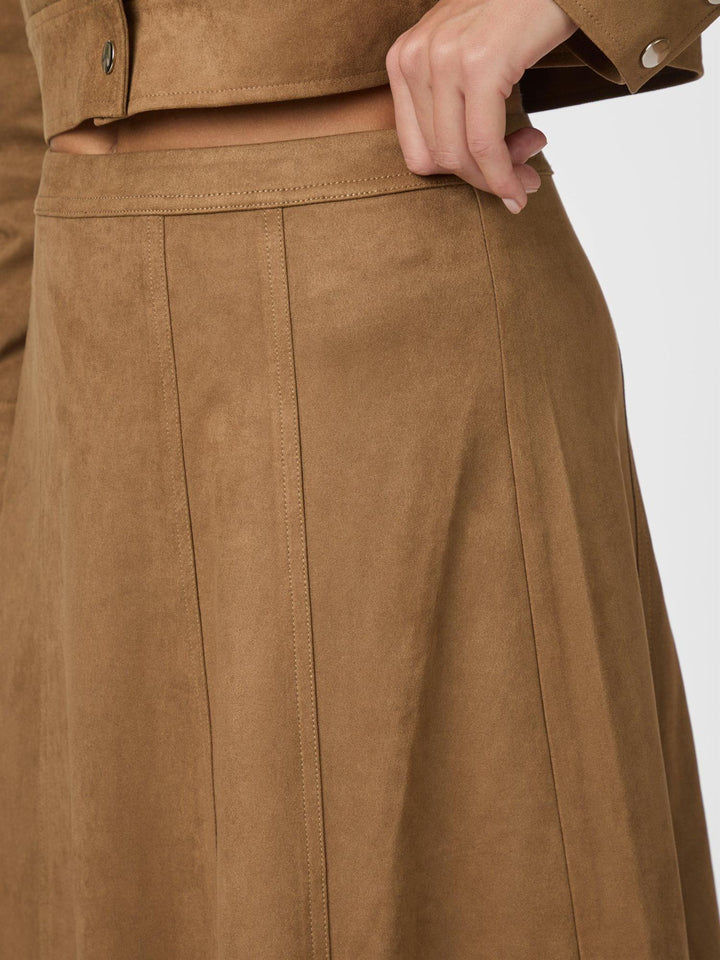 Raya Faux Suede Skirt - Cognac - Skjørt - Helt Dilla AS