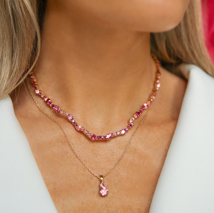 Leah Necklace - rose combo