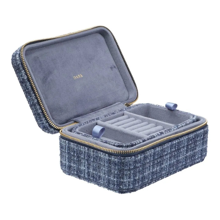Tweed Jewellery Box - Grisalle Blue - Tilbehør - Helt Dilla AS
