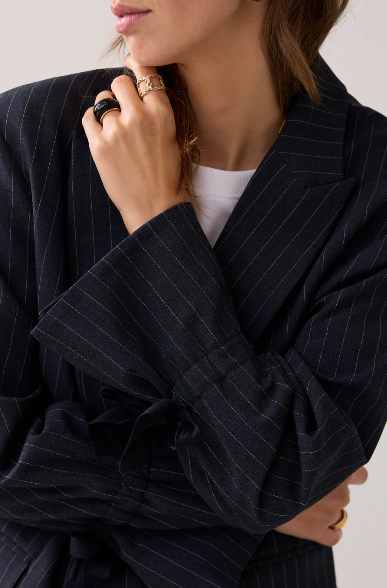 Tapered pinstripe trousers