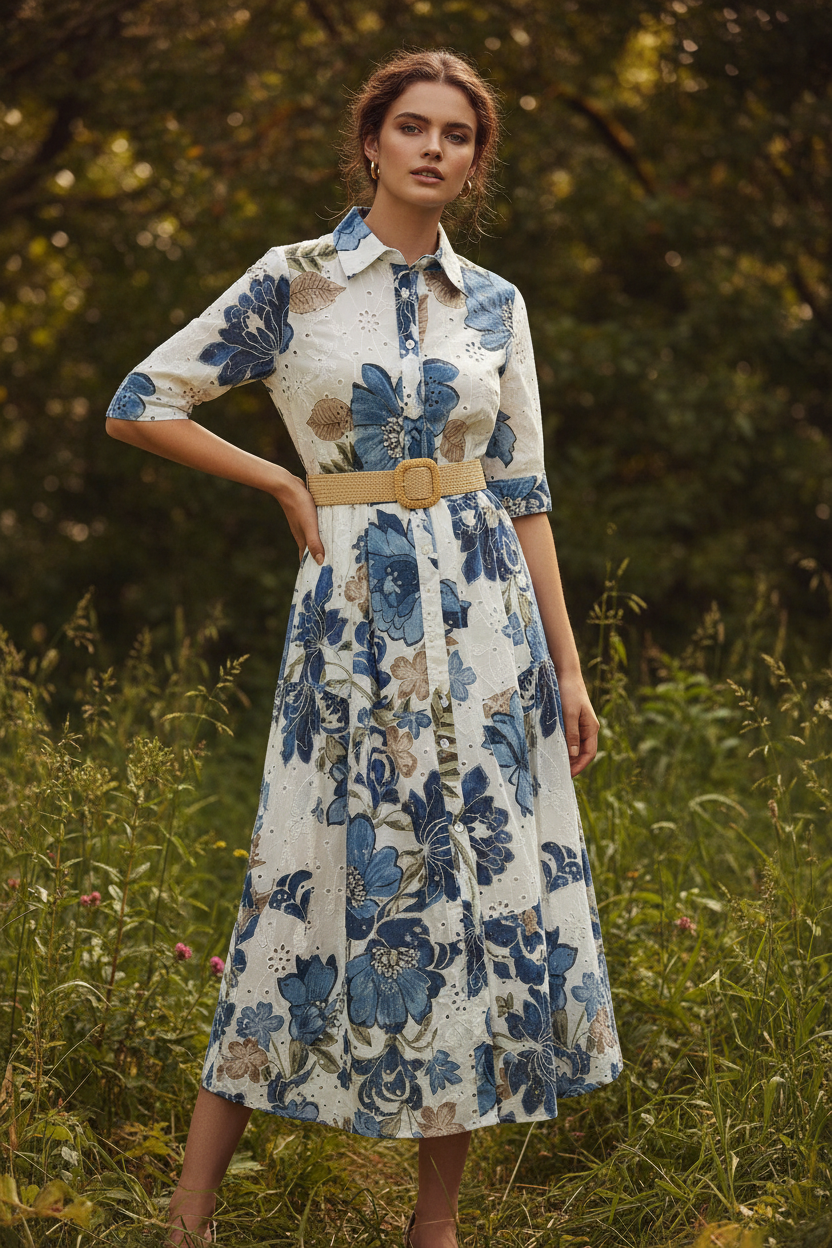 Noéline Eira Midi Dress Marine - Kjoler - Helt Dilla AS
