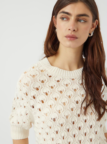 Mansa 2/4 knit Pullover - Star White - Singlet, Topper & T-skjorter - Helt Dilla AS