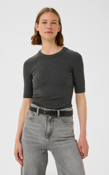 Dagna Melange t-skjorte - Dark Grey Melange - Singlet, Topper & T-skjorter - Helt Dilla AS