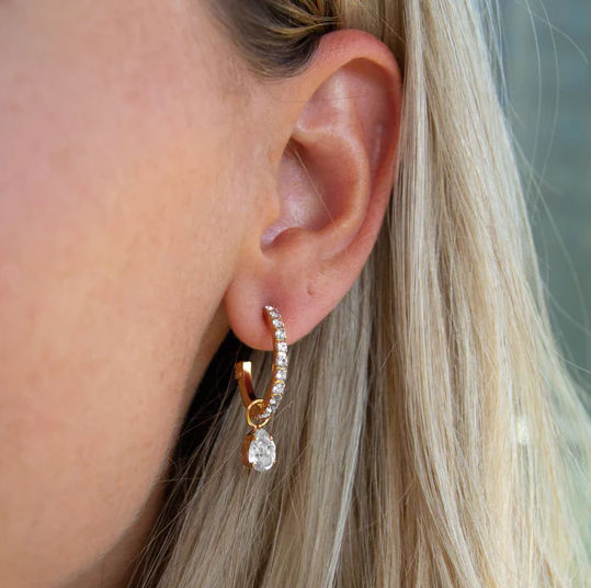 Tracy loop earrings - gold crystal