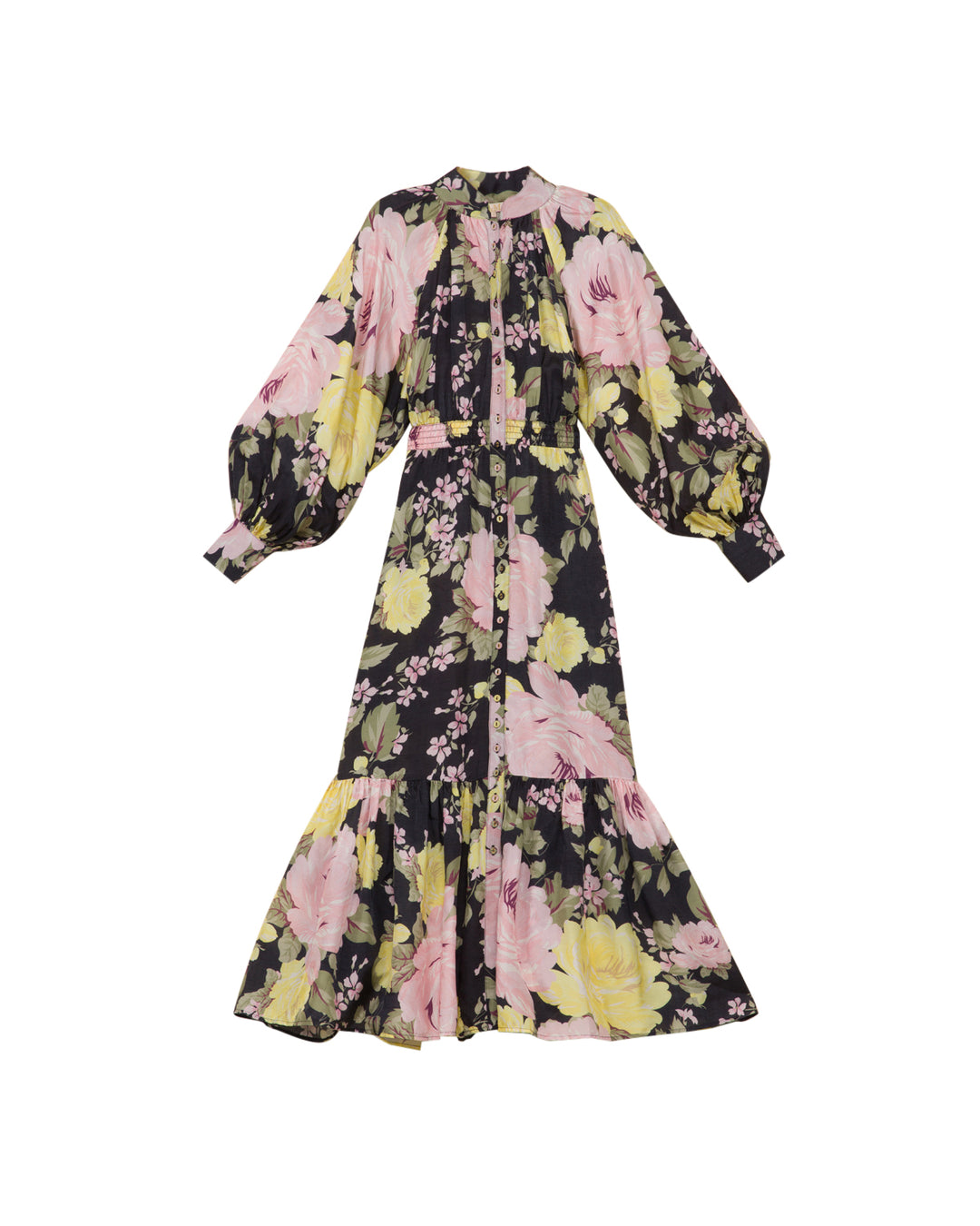 Viscose Midi Dress - Evening Bouquet