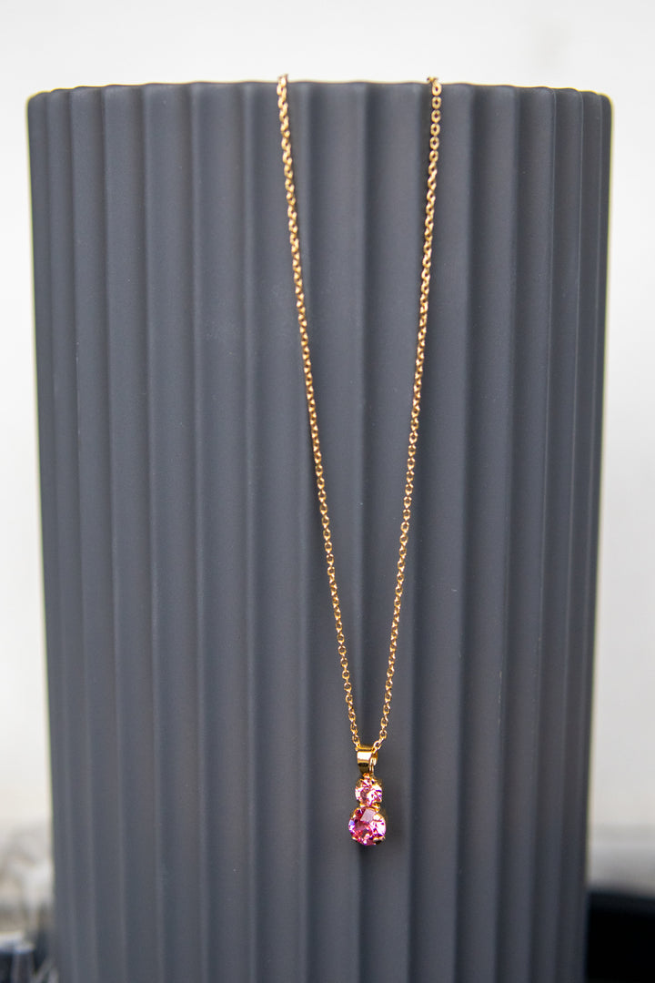 Leah Necklace - rose combo