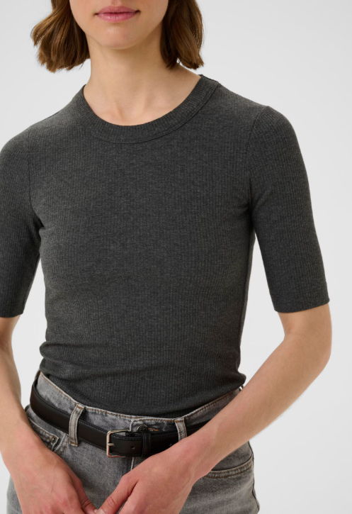 Dagna Melange t-skjorte - Dark Grey Melange - Singlet, Topper & T-skjorter - Helt Dilla AS