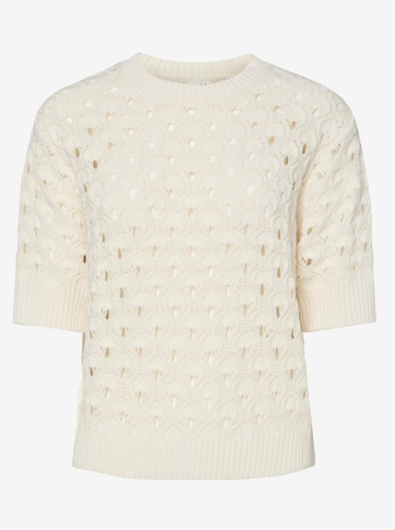 Mansa 2/4 knit Pullover - Star White - Singlet, Topper & T-skjorter - Helt Dilla AS