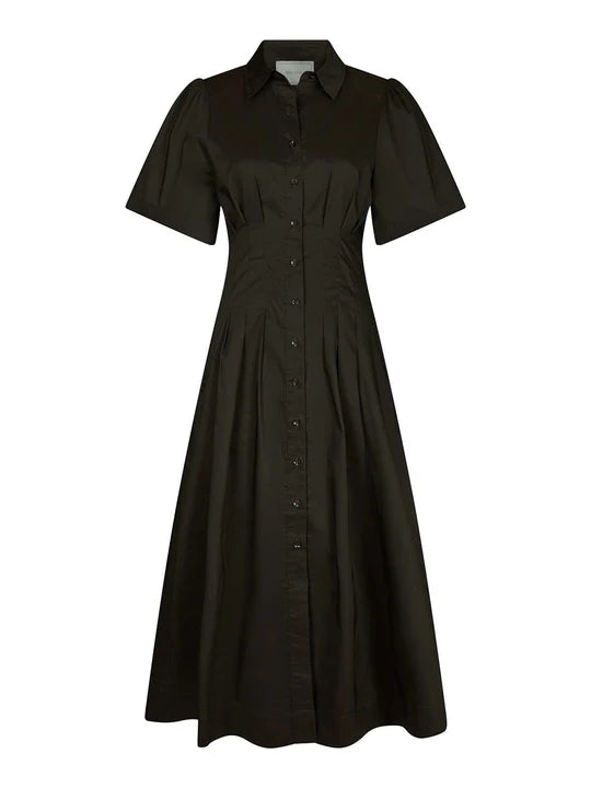 Baia Poplin Dress - Chocolate Brown - Kjoler - Helt Dilla AS