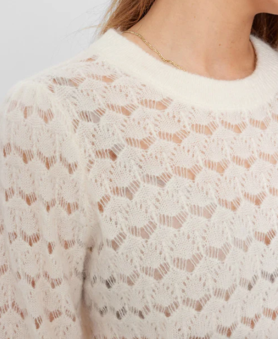 Nurietta Pointelle pullover - Cloud Dancer