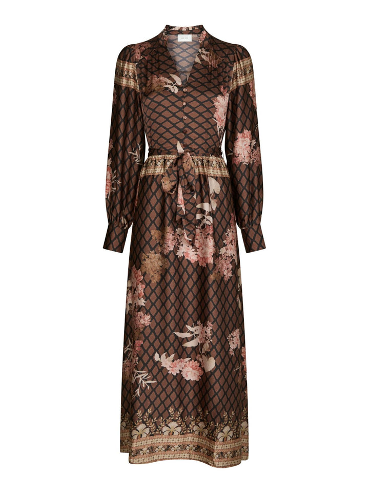 Nova Botanical Border Dress - brown - Kjoler - Helt Dilla AS