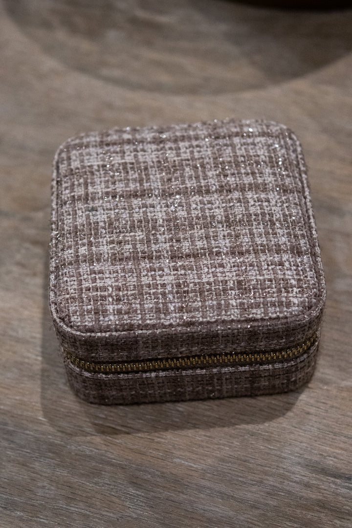 Tweed Jewellery Box Mini - Warm Taupe